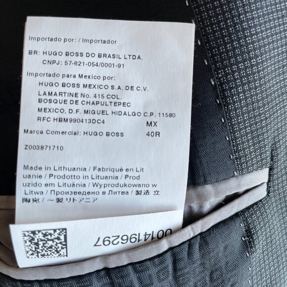 Hugo Boss Super 100 Microcheck Grey Suit - 40R/32 Pant - Picture 3 of 5